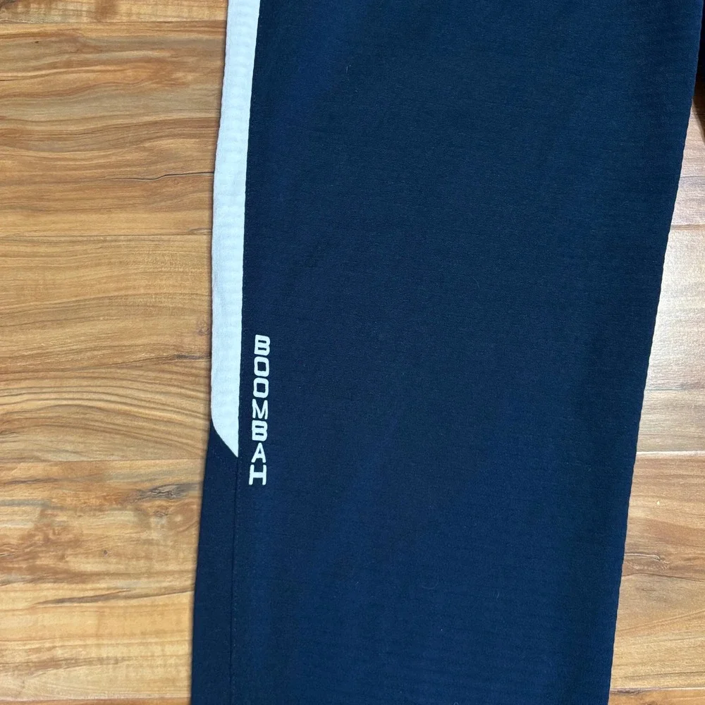 BOOMBAH Athletic Pants Track Warm‎ Up Side Stripe Navy Blue Mens Size M